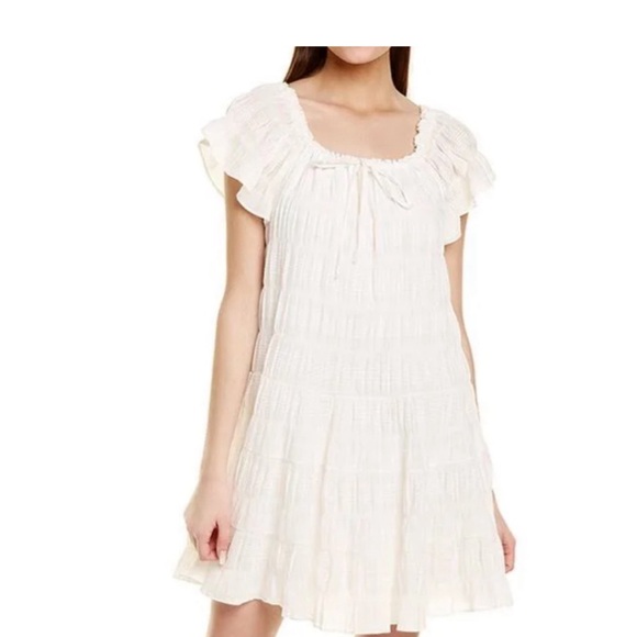 Max Studio White Tiered Mini Sundress - Picture 2 of 6